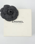 CHANEL Felt Camellia Brooch