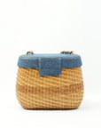 CHANEL 1997-1999 Denim with Rattan Shoulder Bag