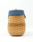 CHANEL 1997-1999 Denim with Rattan Shoulder Bag