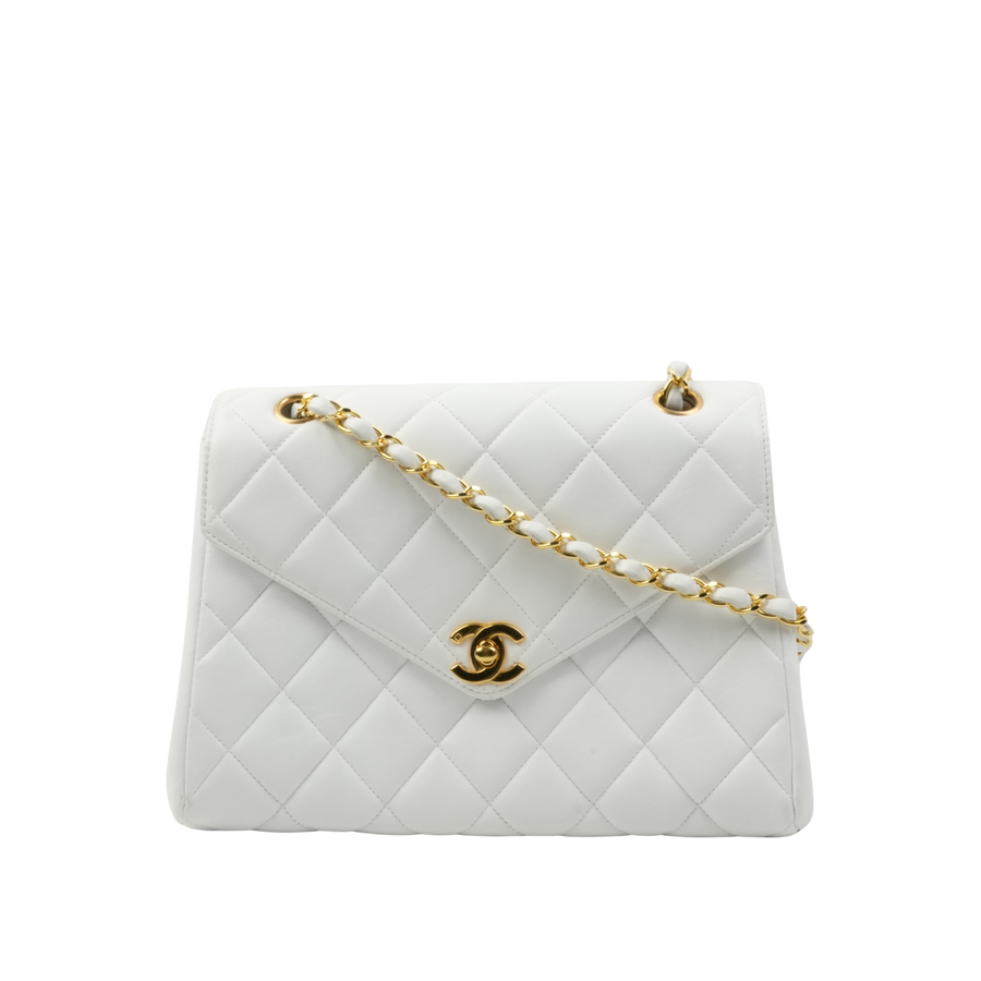 CHANEL 1994-1996 Matelassé V flap with G Hardware Lambskin Shoulder Bag