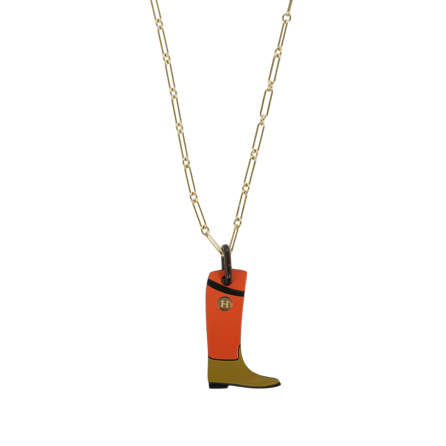 HERMES Buffalo Horn Boots Necklace