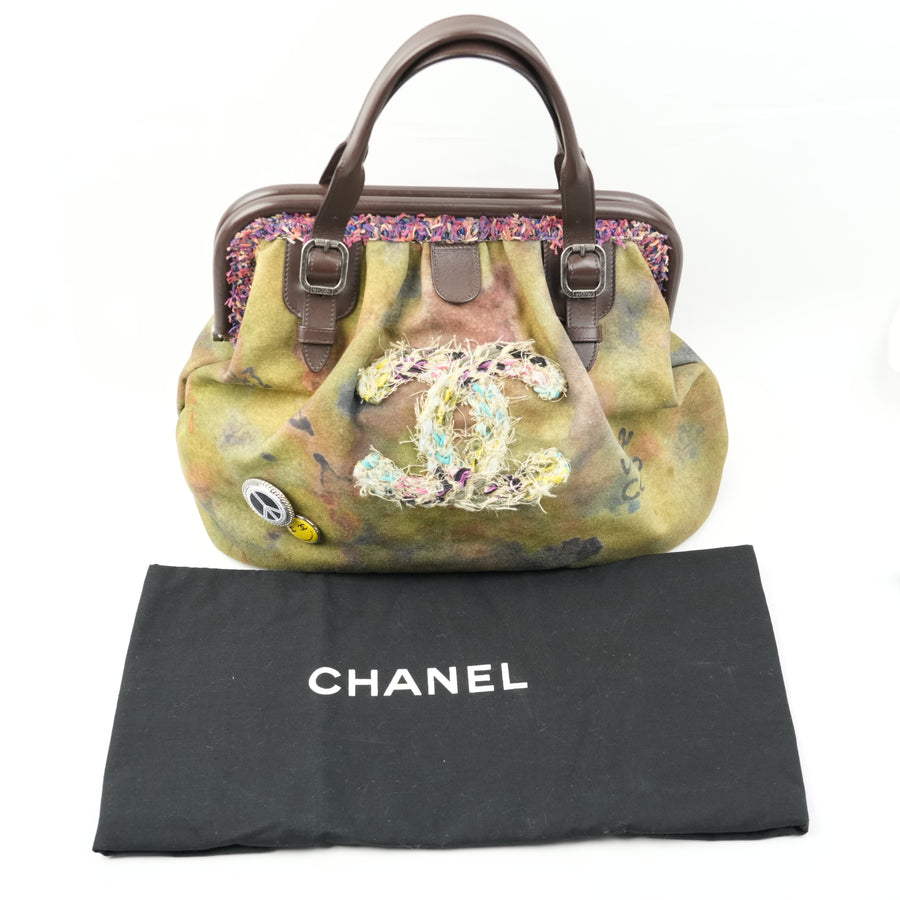 CHANEL Embroidery Graffiti Handbag