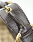 GUCCI  Canvas Leather Brown With Gold Hardware  Shoulder Bag