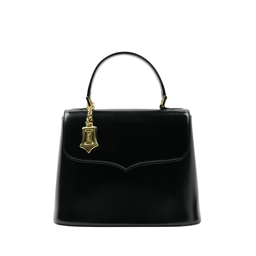 YVES SAINT LAURENT Leather Black Gold Handbag