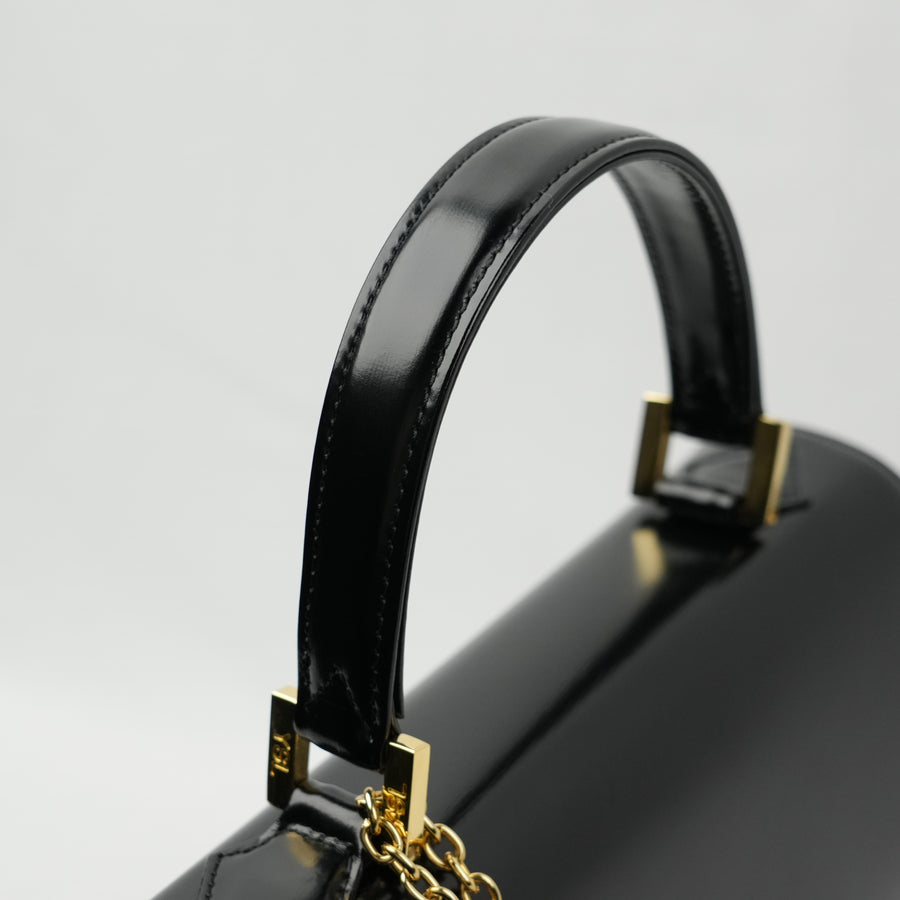 YVES SAINT LAURENT Leather Black Gold Handbag