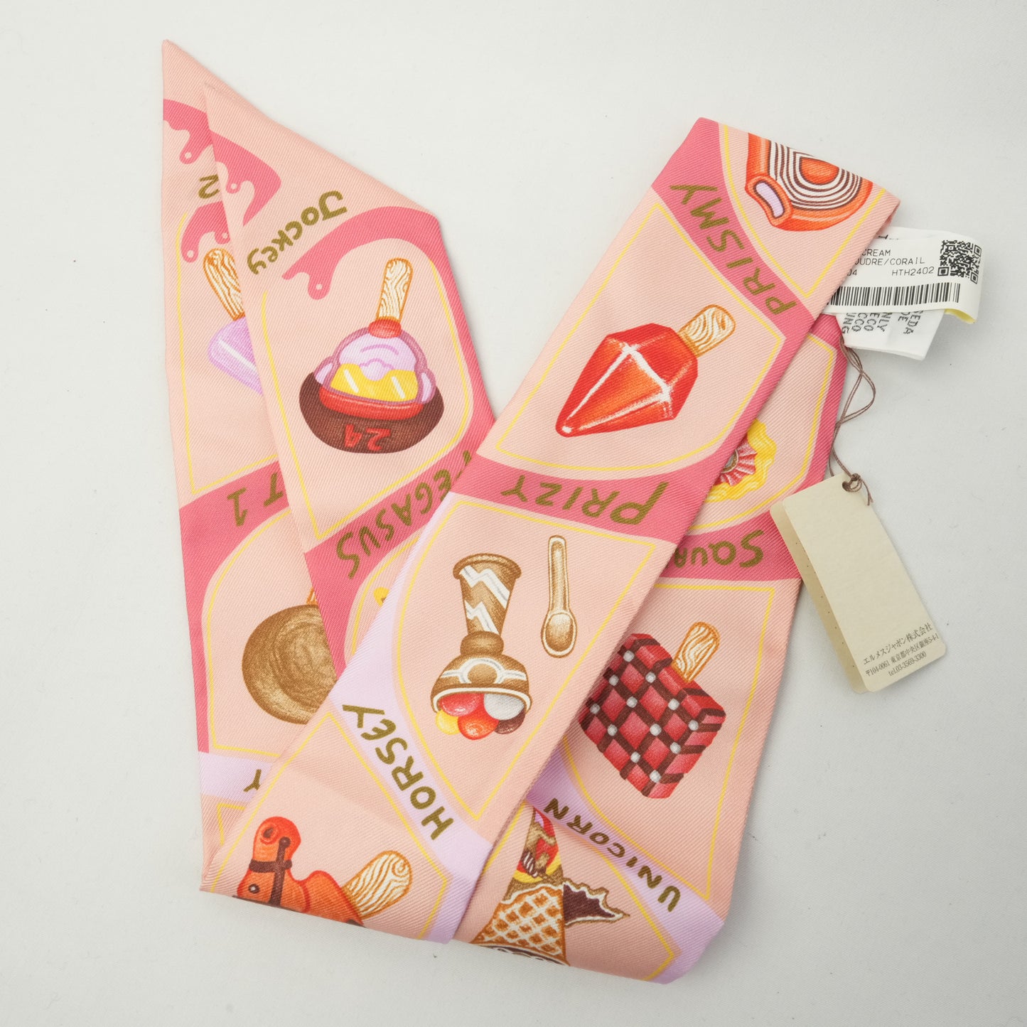 HERMES Silk Funny Ice Cream Scarf