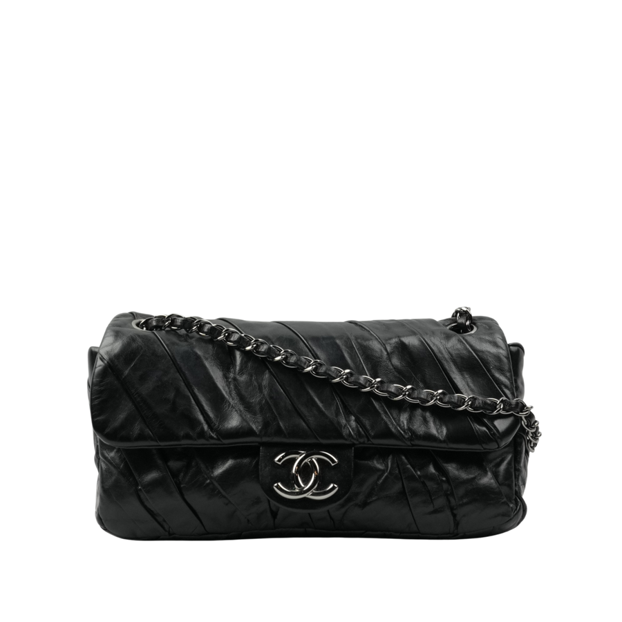 CHANEL 2009-2010 Pleated Shoulder Bag