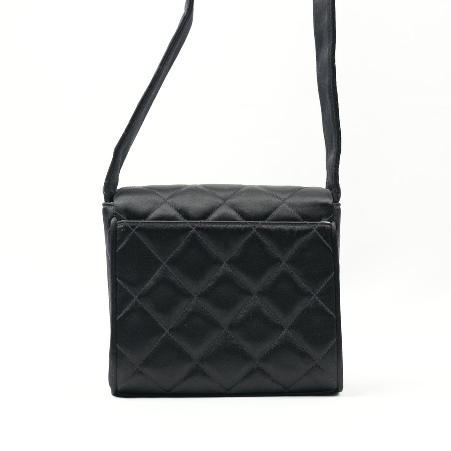 CHANEL 1991-1994 Mini MatelasseSatin Shoulder bag