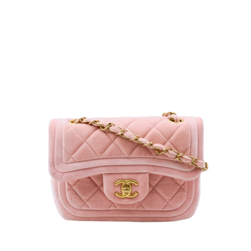 CHANEL Matelassé Chain Velvet Shoulder Bag