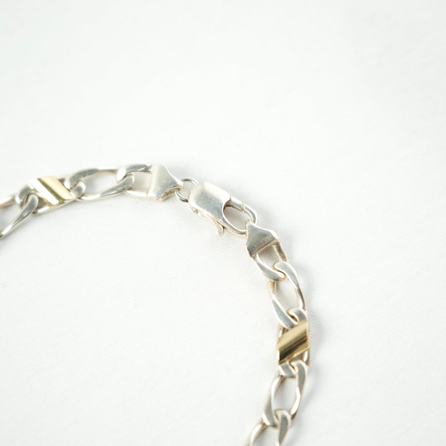 TIFFANY & CO. SV925 K18YG Combo Figaro Chain Bracelet