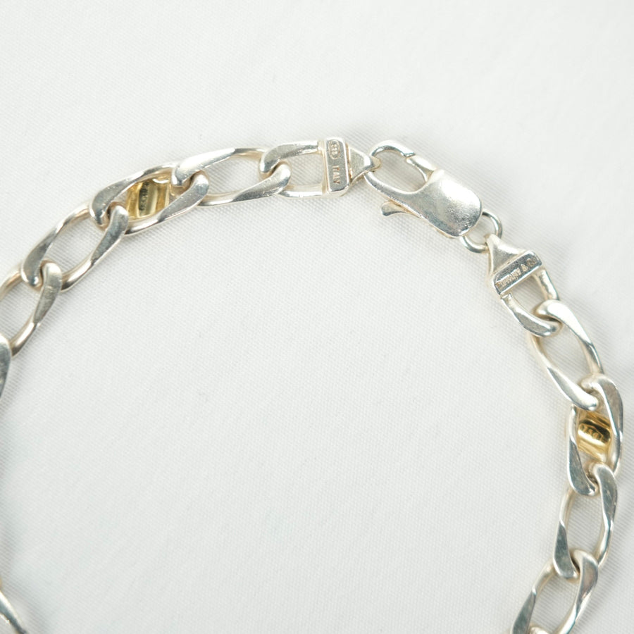 TIFFANY & CO. SV925 K18YG Combo Figaro Chain Bracelet
