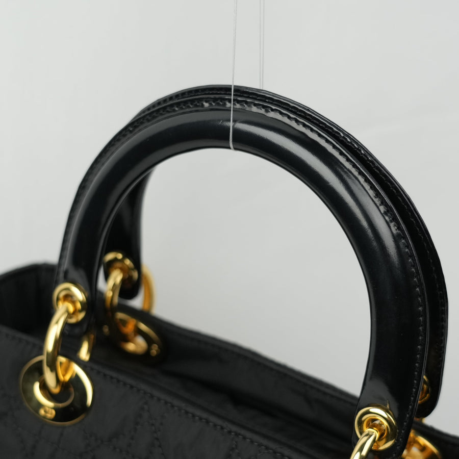 CHRISTIAN DIOR Lady Dior Medium Handbag / Shoulder bag 2Way