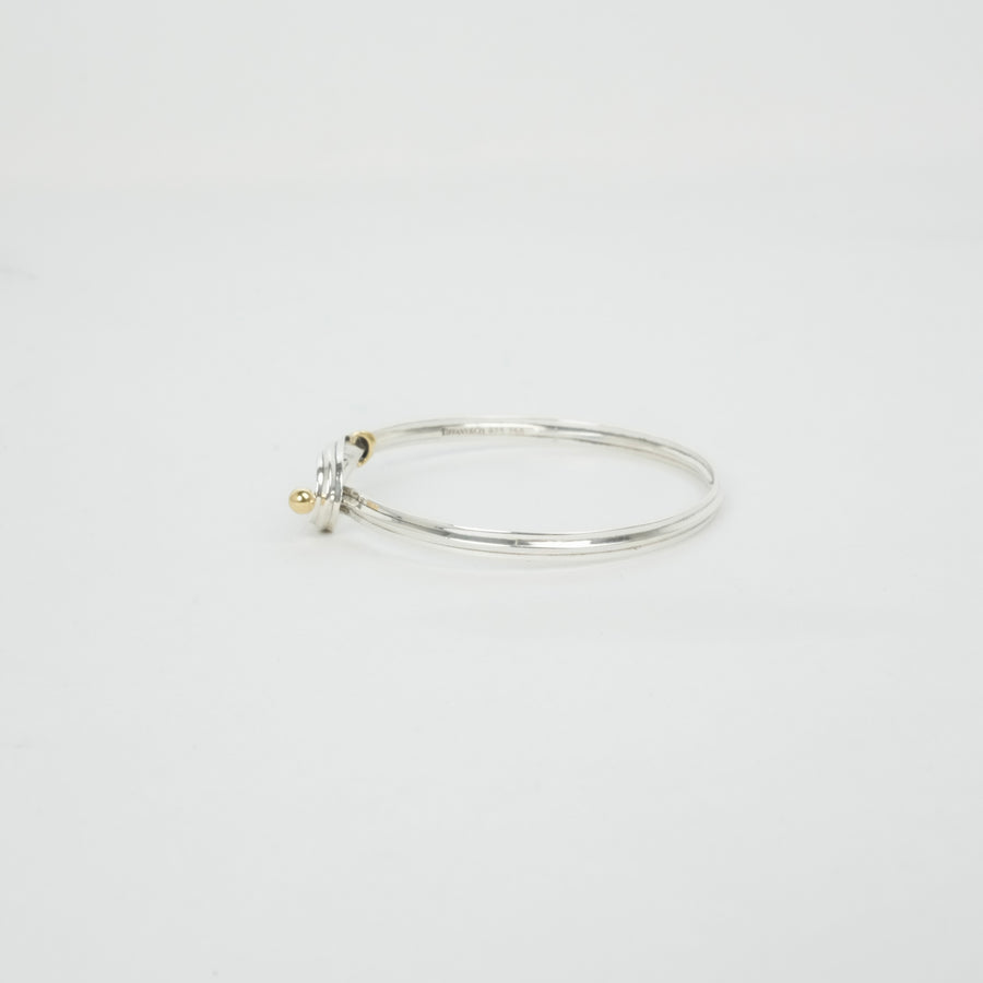 TIFFANY & CO. SV925 K18YG Hook & Eye Bangle