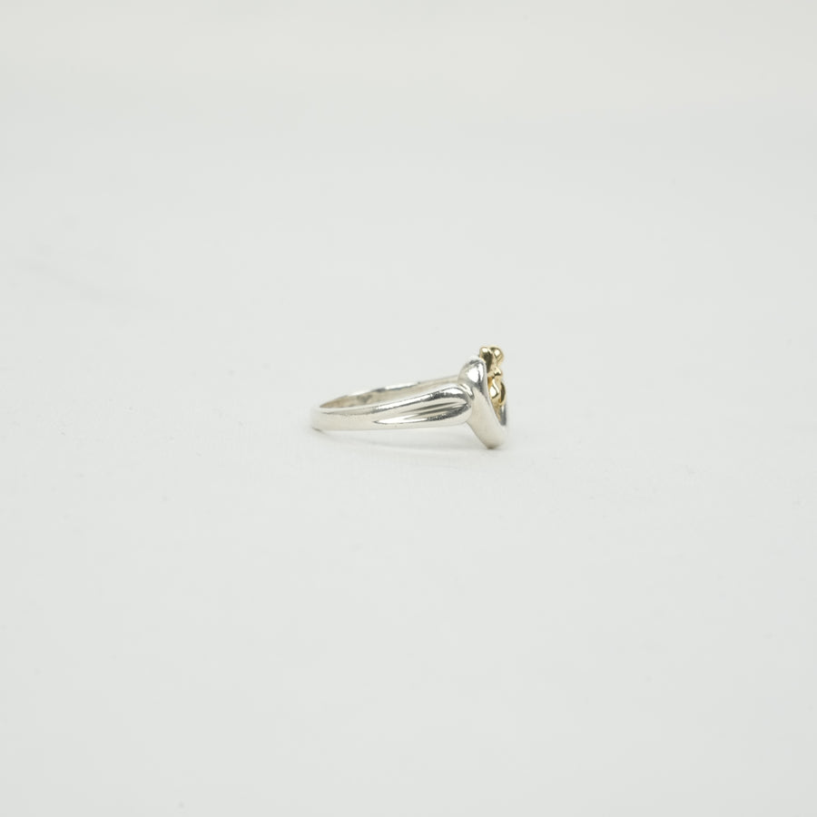 TIFFANY & CO. SV925 K18YG Heart Ribbon Ring