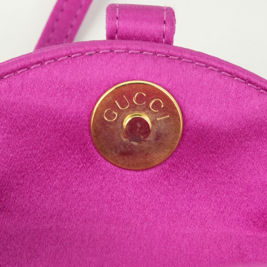 GUCCI Satin Mini Rucksack With Clasp Closure Shoulder Bag