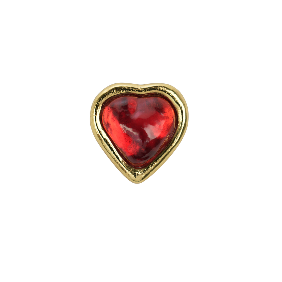 YVES SAINT LAURENT Stone Red Heart Brooch