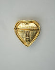 YVES SAINT LAURENT Stone Red Heart Brooch