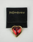 YVES SAINT LAURENT Stone Red Heart Brooch