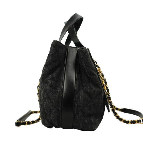 CHANEL Denim Tote Handbag/Shoulder Bag 2-Way