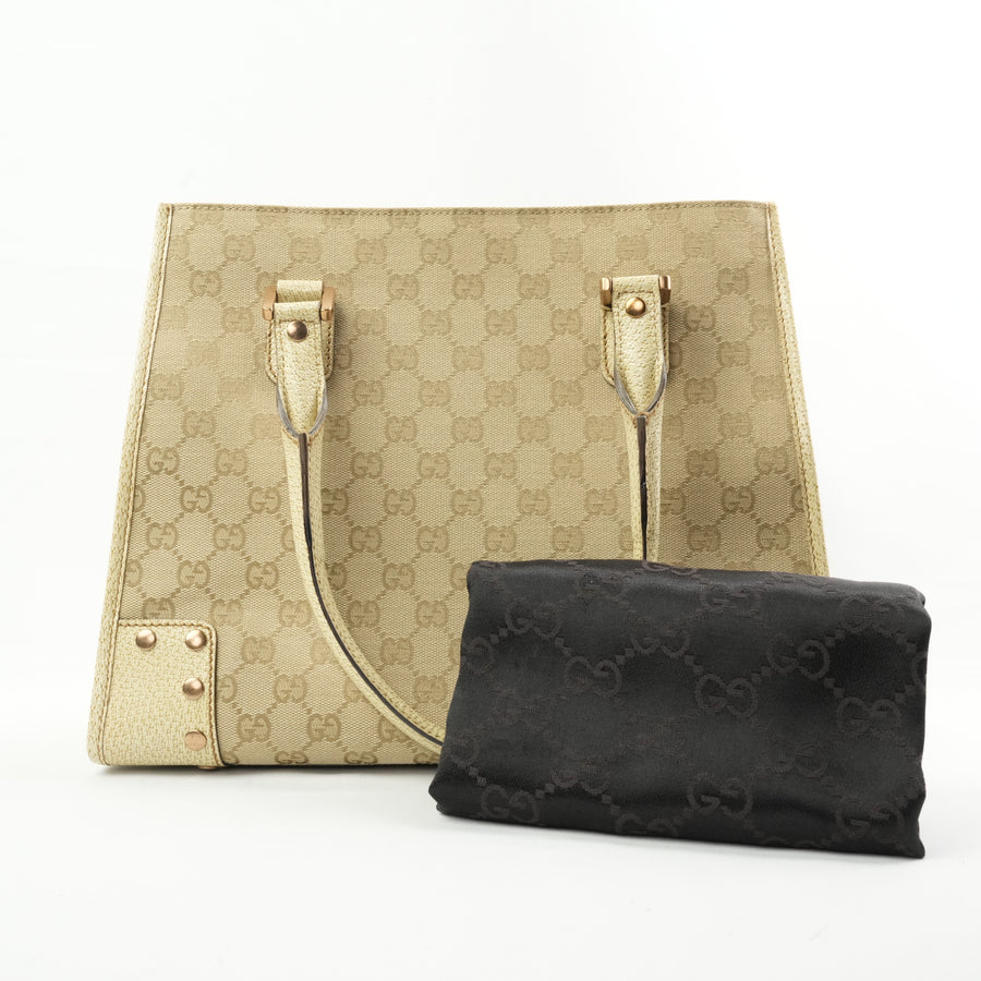 GUCCI Canvas Bronze Handbag