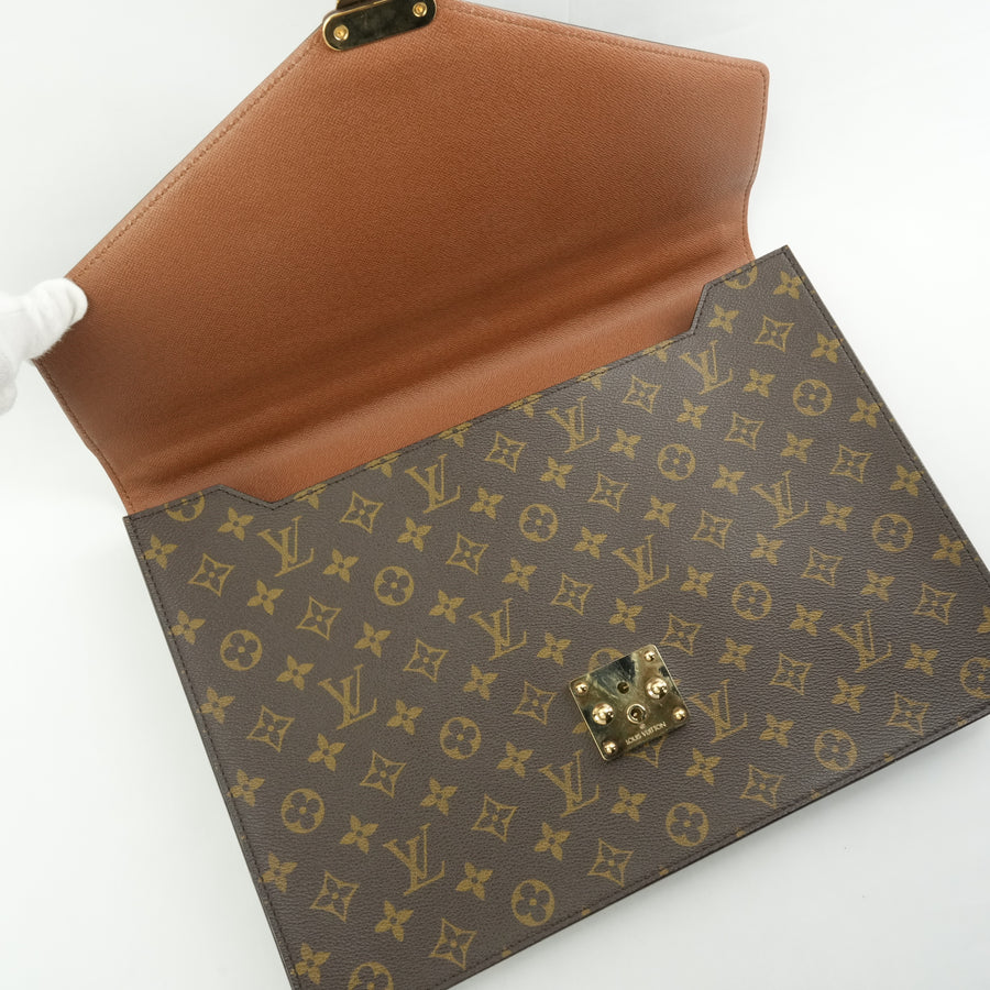 LOUIS VUITTON Monogram Serviette Fermoir Handbag M53305