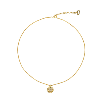 CHRISTIAN DIOR CD Logo Round Circle Necklace