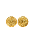 CHANEL Gold Button Earrings