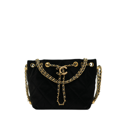 CHANEL Velvet Bucket Shoulder Bag