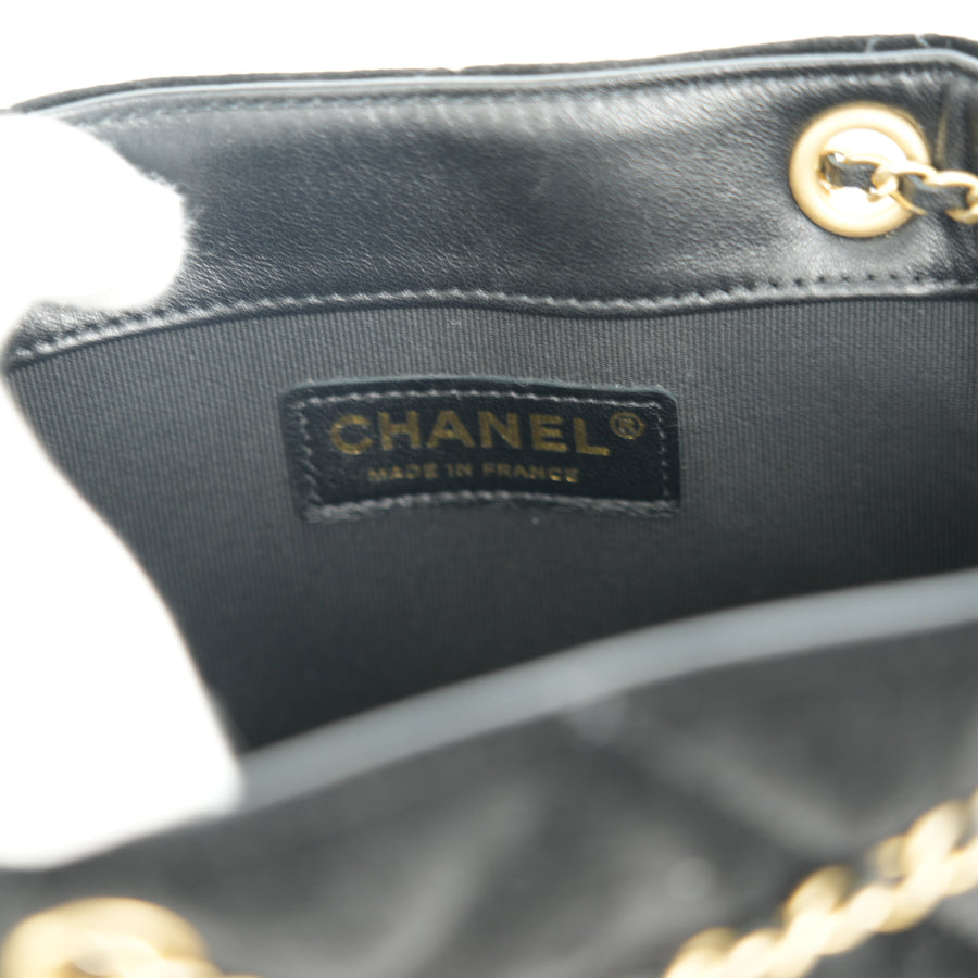 CHANEL Velvet Bucket Shoulder Bag
