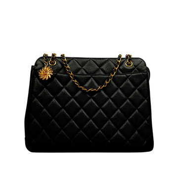 CHANEL Coco Mark Sun Motif Charm Chain Tote Bag/Shoulder Bag
