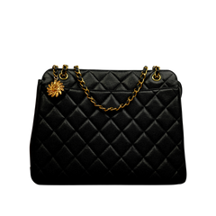 CHANEL Coco Mark Sun Motif Charm Chain Tote Bag/Shoulder Bag