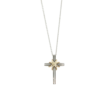 TIFFANY & CO. SV925 K18YG Signature Cross Necklace