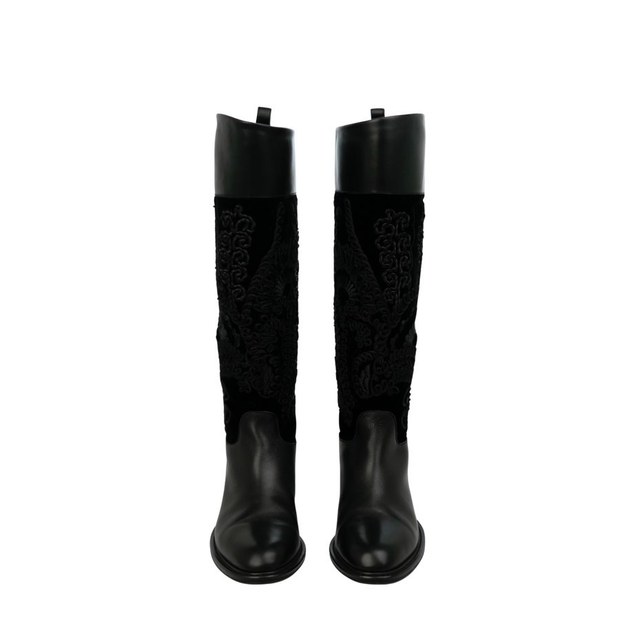 SALVATORE FERRAGAMO Embroidered Long Boots