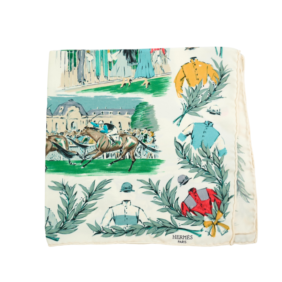 HERMES Silk Carré 45 Chantilly Scarf
