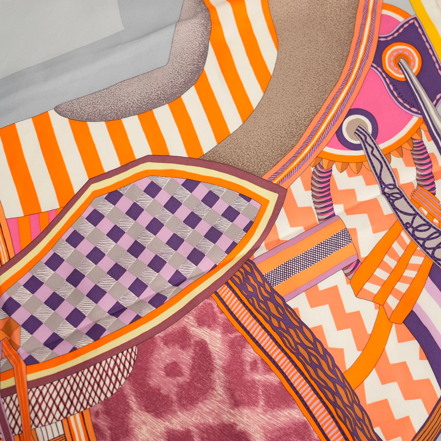 HERMES Carre 90 “La Selle Imaginaire” Imaginary Saddle Scarf