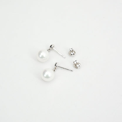 TASAKI K18 White Gold Pearl 7.40mm 2.1g Earring