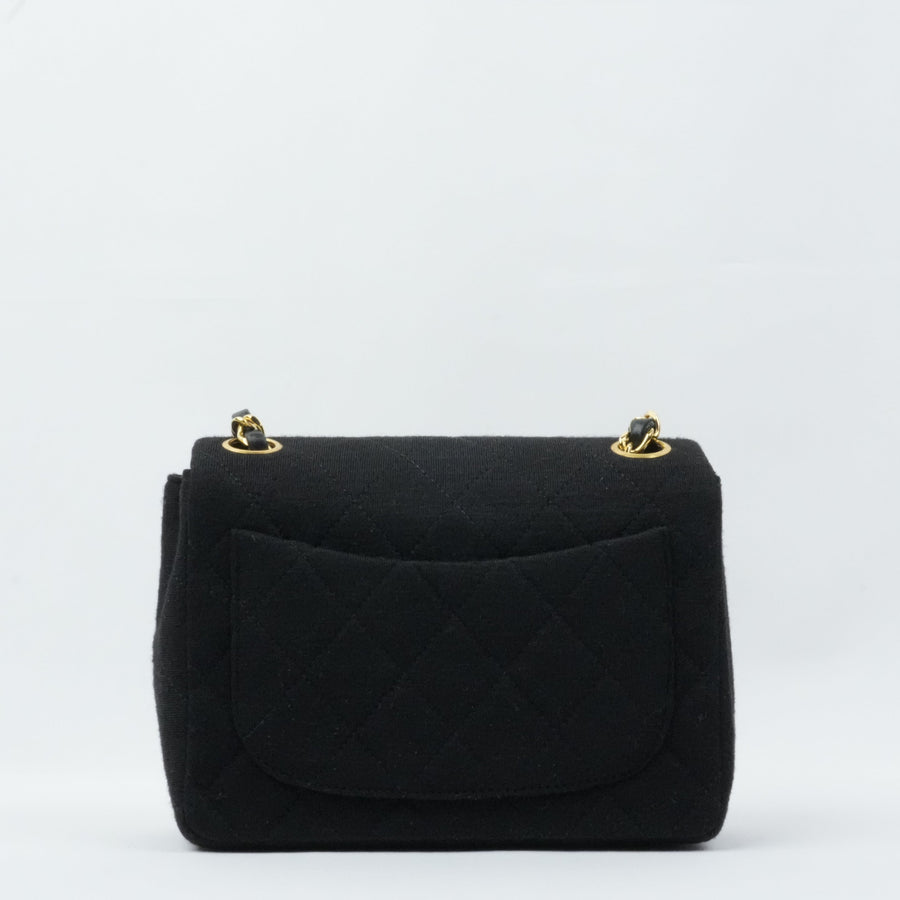 CHANEL 1986-1988 Cotton Jersey Mini Matelassé Shoulder Bag