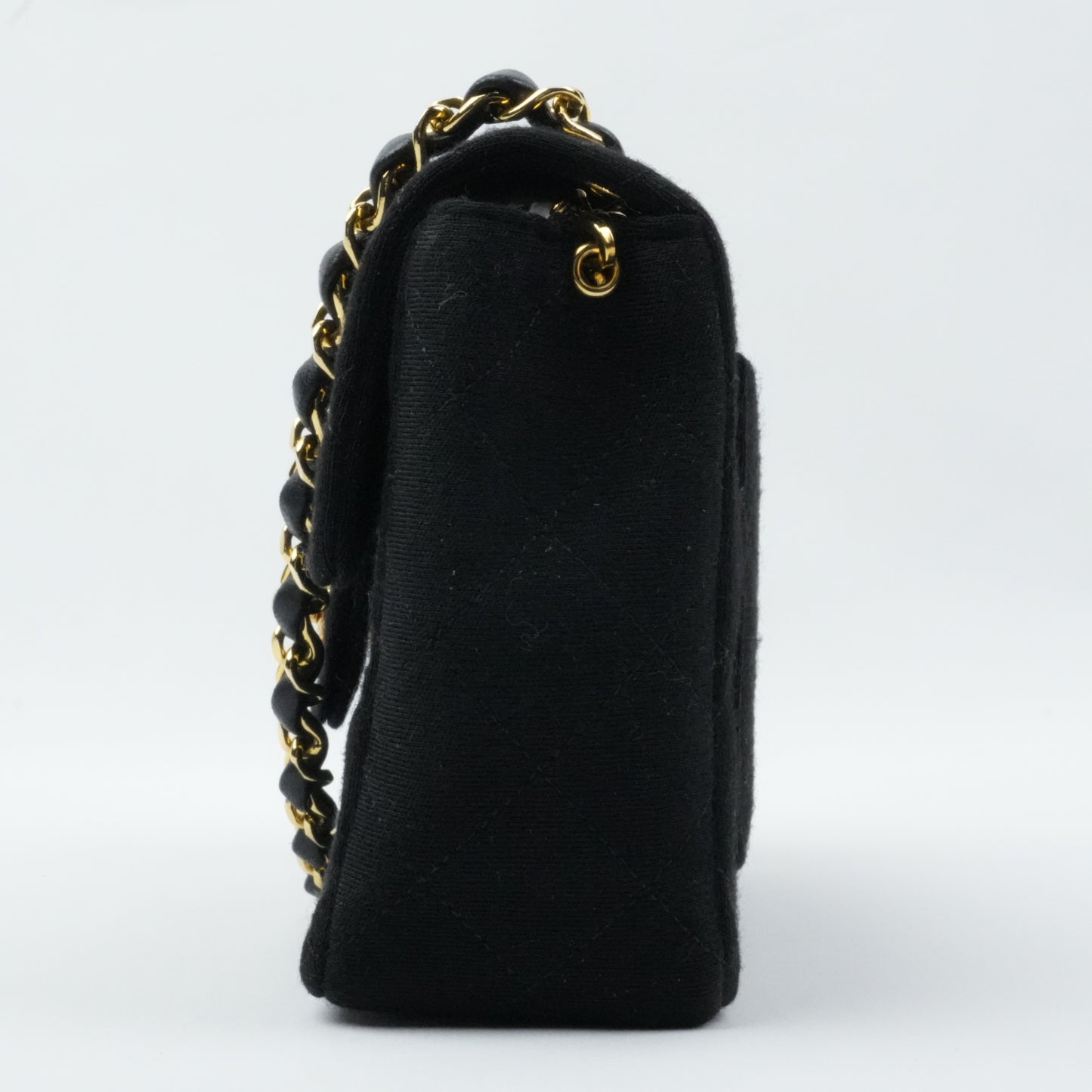 CHANEL 1986-1988 Cotton Jersey Mini Matelassé Shoulder Bag