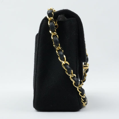 CHANEL 1986-1988 Cotton Jersey Mini Matelassé Shoulder Bag