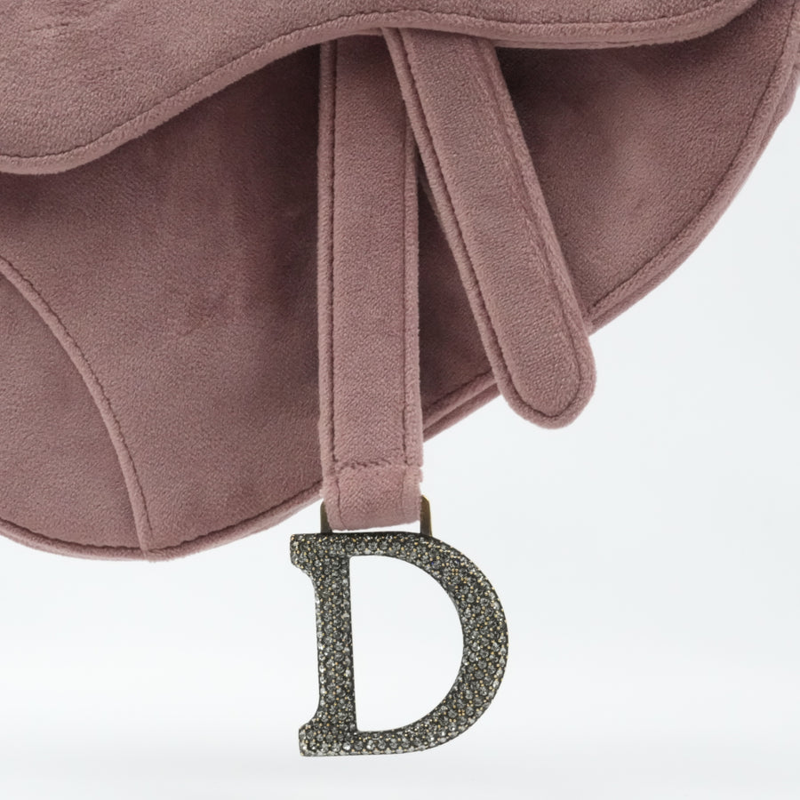 CHRISTIAN DIOR Velvet Saddlebag Handbag