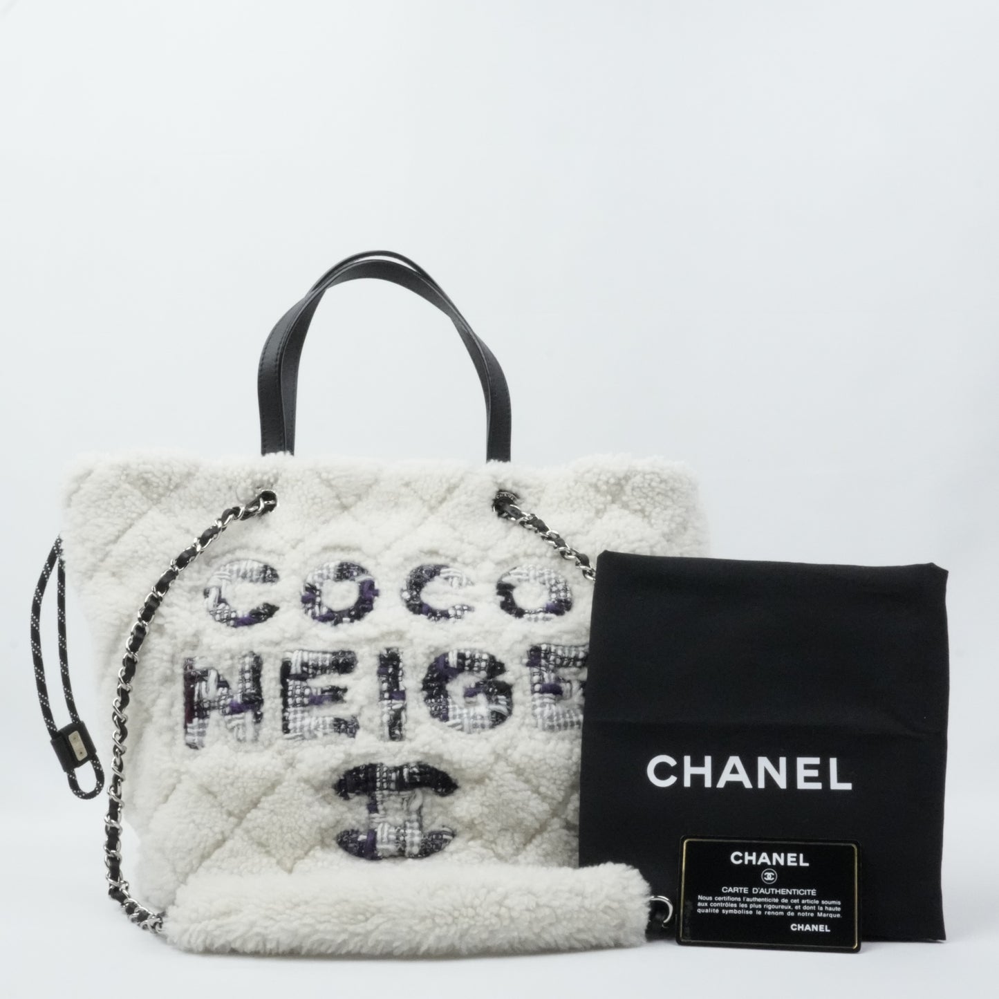 CHANEL Coco Neige Matelassé Drawstring Handbag/Shoulder Bag 2Way