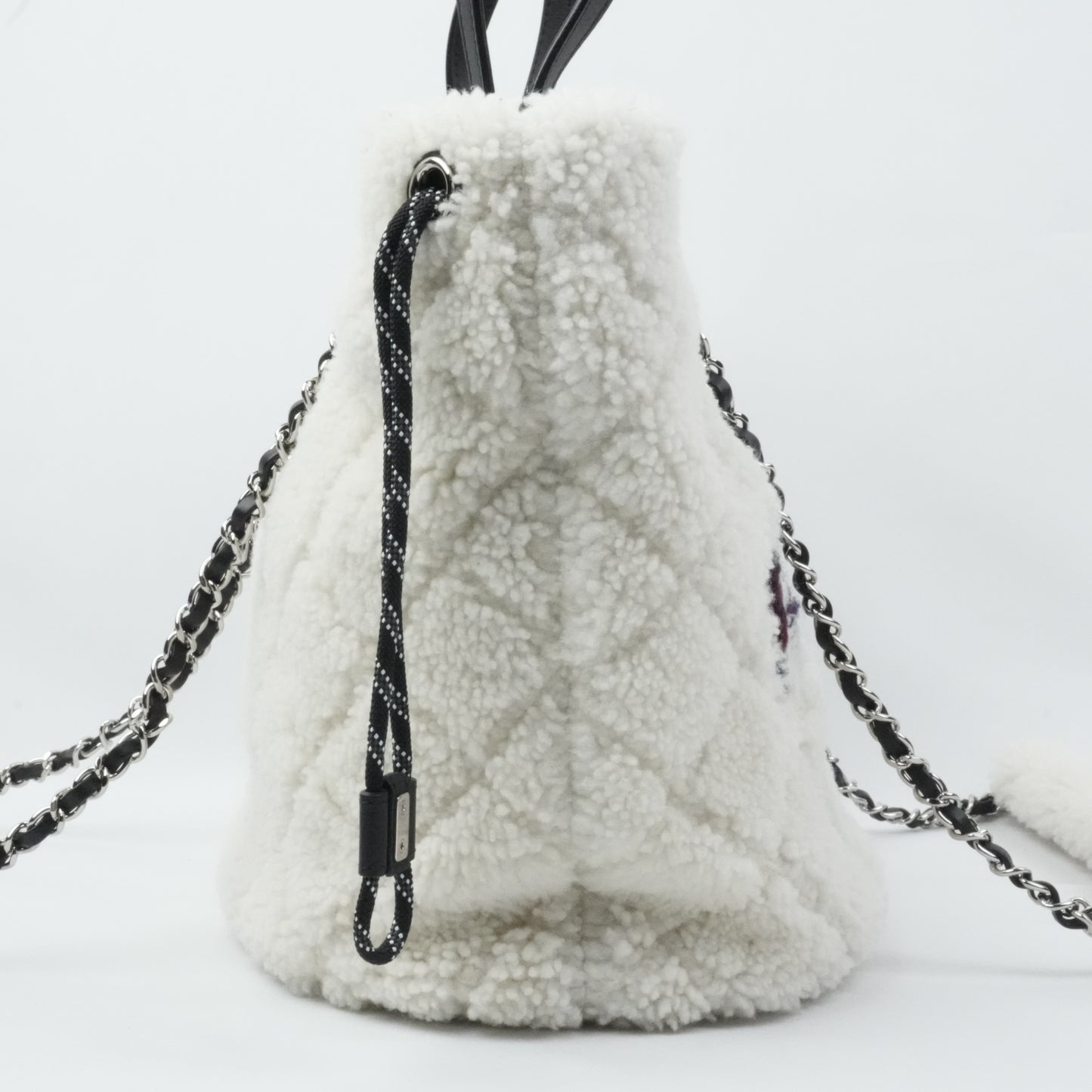 CHANEL Coco Neige Matelassé Drawstring Handbag/Shoulder Bag 2Way