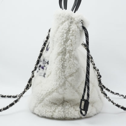 CHANEL Coco Neige Matelassé Drawstring Handbag/Shoulder Bag 2Way