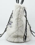 CHANEL Coco Neige Matelassé Drawstring Handbag/Shoulder Bag 2Way