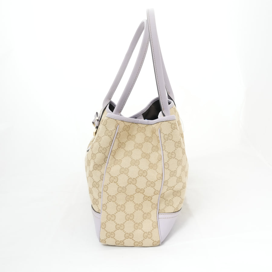 GUCCI  GG Canvas 163805 Gold Hardware Tote Bag/Shoulder Bag