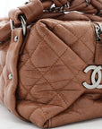 CHANEL 2005-2006 Brown/Silver Matelassé  Handbag