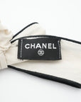 CHANEL Silk Ivory Black Scrunchie