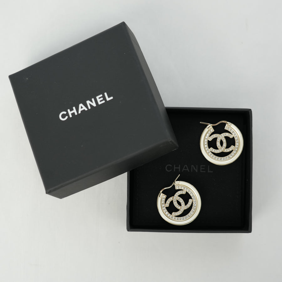 CHANEL Rhinestone Earrings