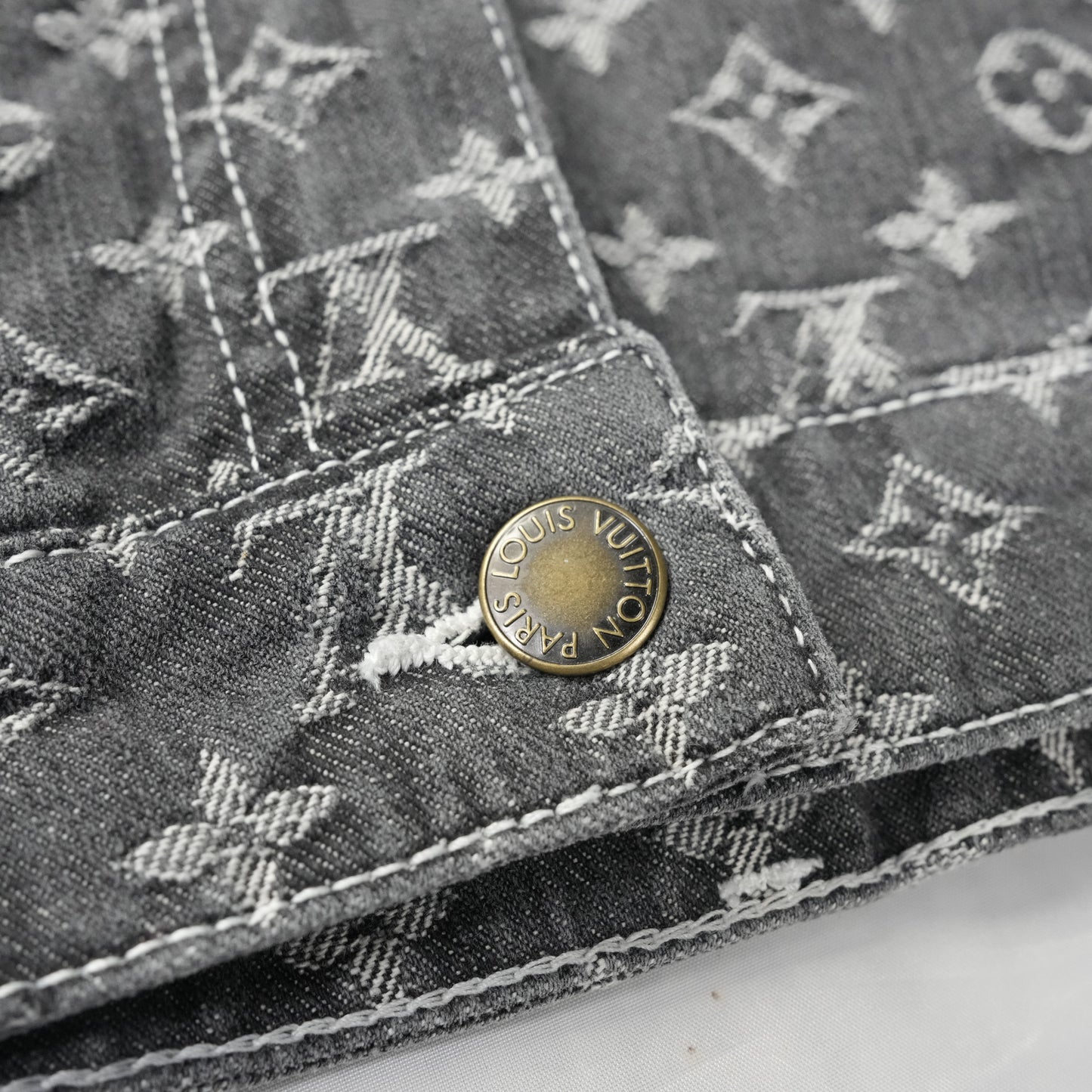 LOUIS VUITTON Monogram Denim Tagged Pants