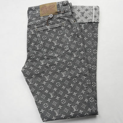 LOUIS VUITTON Monogram Denim Tagged Pants